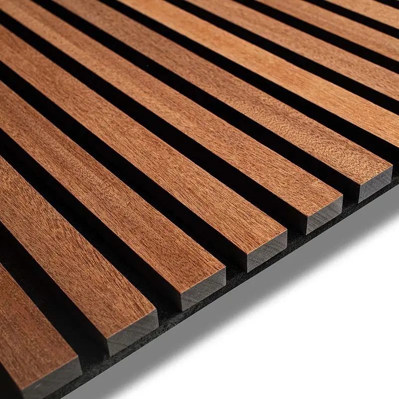  - MuffleTimber | Acoustic Slat Wood Wall Panel - Sapelli (Black Felt) - Muffle Acoustics Limited 